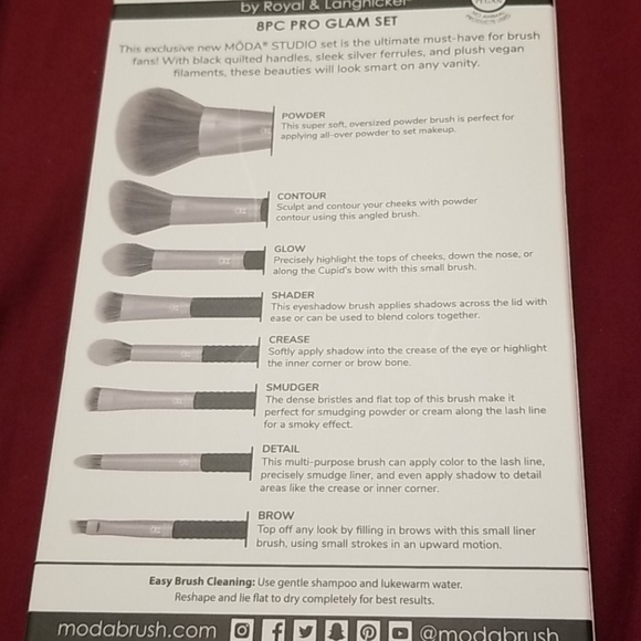 Moda Studio 8 Pro Glam Brush Set - Picture 2 of 2